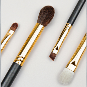 4PCS马 & 羊毛 & 纤维眼刷套装-桦木手柄混合眼影 & 眉刷批发来自专业制造商 - Product Image 2