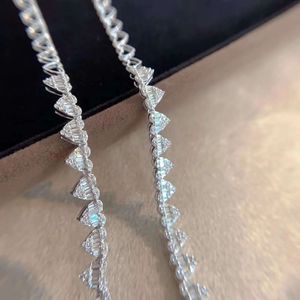 Collier tennis en or pur 18 carats Xinfly, forme cœur, diamant naturel 3,0 carats - Product Image 4