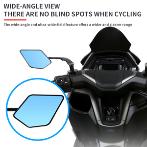 Rétroviseur latéral universel pliable en verre bleu et blanc pour moto et scooter, design tendance, 8mm 10mm - Product Image 3