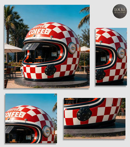 Estatua de Casco de Resina Moderna Personalizada, Artesanía de Fibra de Vidrio para Jardín Exterior, Decoración para Cafetería y Fotografía - Product Image 2