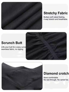 Legging sans couture <span class=keywords><strong>push</strong></span>-<span class=keywords><strong>up</strong></span> pour femme, taille haute, <span class=keywords><strong>effet</strong></span> ventre plat, couleur unie, <span class=keywords><strong>pantalon</strong></span> de yoga et de sport avec poches - Product Image 3