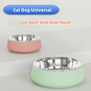 Tazón de comedor para mascotas de acero inoxidable de grado alimenticio de suministro barato directo de fábrica, utensilios de comida para gatos y perros de gran diámetro - Product Image 2