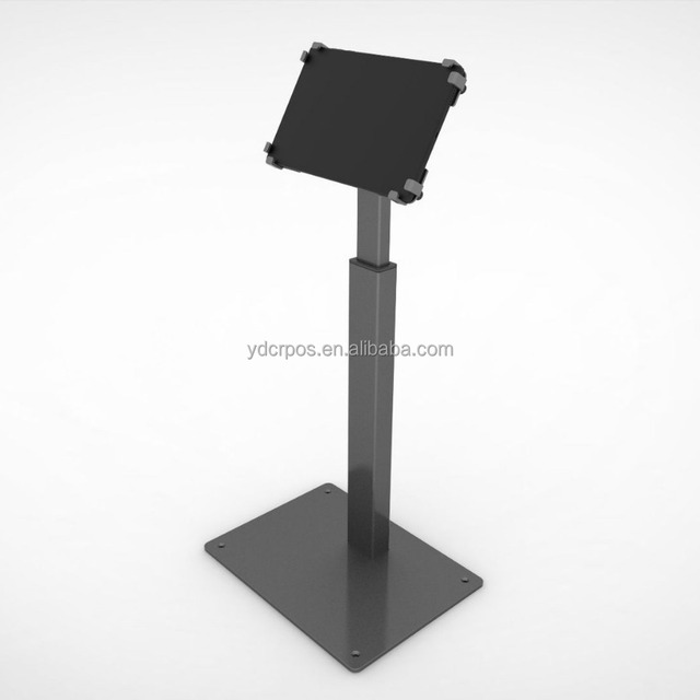Universal Anti-Theft Metal Tablet POS Kiosk Floor Stand Locking Clamp Height Adjustable Rotating Stand for 10-13" Tablets