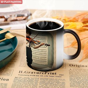 Mug magique noir givré 11oz en céramique, mug à thé changeant de couleur à la chaleur, portable et léger pour l'extérieur - Product Image 5