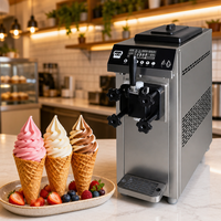 Machine à glaces molles commerciale de haute qualité, corps en acier inoxydable, grande capacité de production, saveurs simples ou multiples (trois saveurs).
