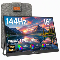 Moniteur portable InnoView 16 pouces 144Hz, moniteur de jeu portable avec étui de protection, moniteur externe FHD
