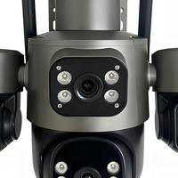 Caméra solaire AOV V760 4 objectifs 8MP 4G, zoom numérique 12X, détection humanoïde par IA, enregistrement 24h/24 et 7j/7, caméra de sécurité extérieure HE
