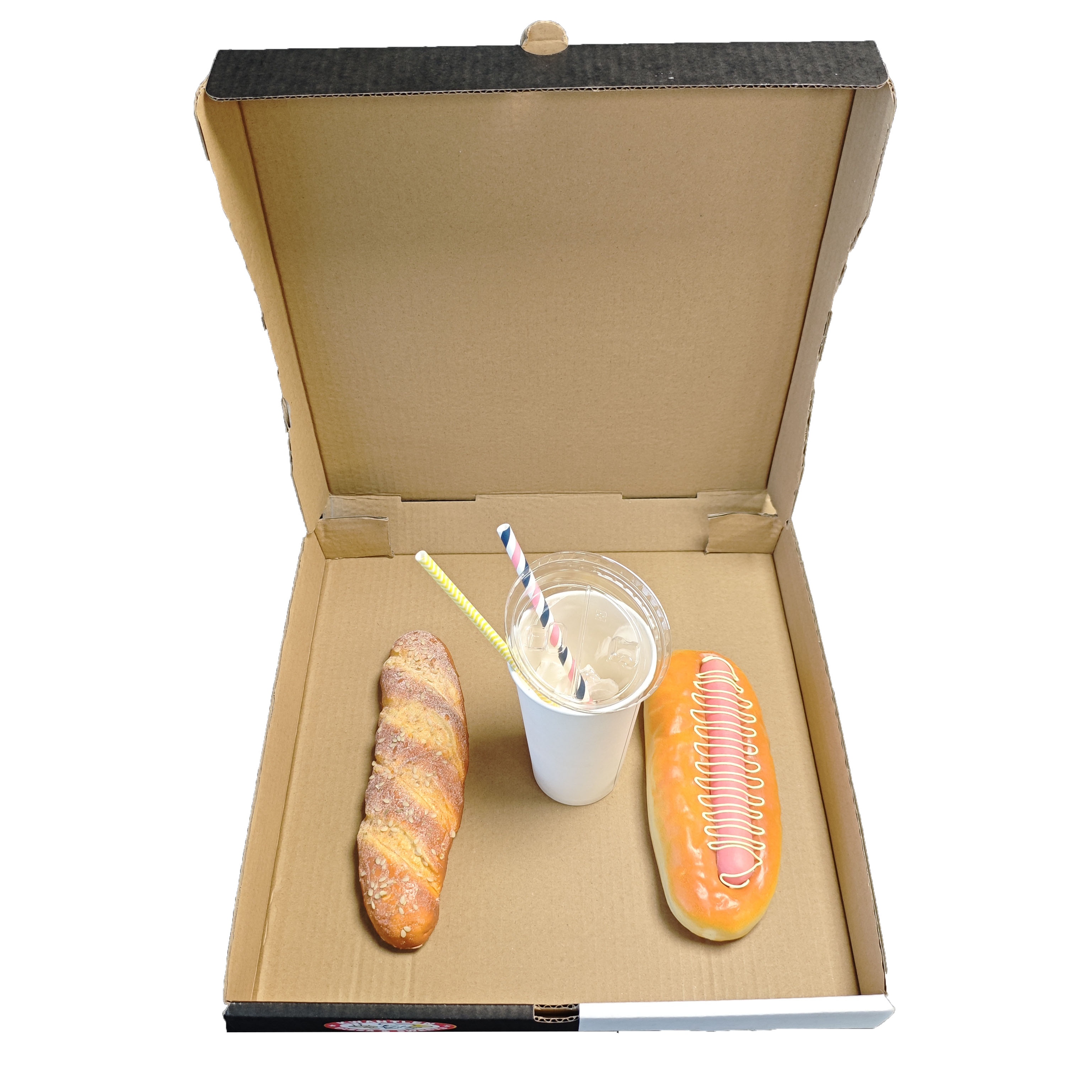 SP3352 Wholesale Custom Logo Printed Corrugated Pizza Carton Box Rigid Matt Laminated Made with Recycled Materials Portable