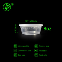 Contenants alimentaires en plastique transparent sans BPA pour restaurant et traiteur, avec couvercles transparents, disponibles en 8oz, 12oz, 16oz, 20oz, 24oz, 32oz, 64oz.
