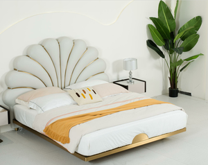 Ánh Sáng Sang Trọng Da Đôi Vua Kích Thước Giường Morden Thiết Kế Phòng Ngủ Đặt Đồ Nội Thất Hiện Đại Mềm Mại Giường - Product Image 3