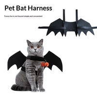 En stock, Best-seller transfrontalier : Ailes de chauve-souris en feutre pour Halloween, accessoires de fête amusants pour petits chiens et chats, jouets pour animaux de compagnie réglables