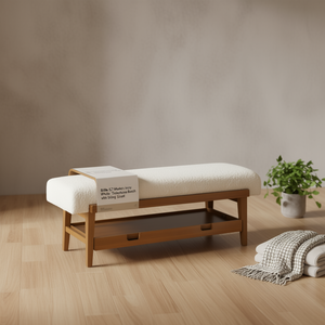 Banco de teléfono Billie 52 en color marfil moderno con estante deslizante para muebles de dormitorio - Product Image 2
