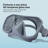 Masque de plongée en apnée léger en silicone souple anti-éclatement avec lentille PC, anti-buée nano, faible volume, lunettes de plongée libre
