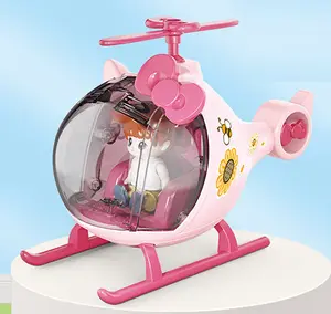 航空機モデル男性と女性の人形セットパズル漫画ヘリコプターおもちゃ