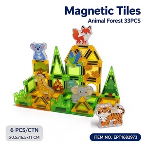 EPT Castello delle Principesse Dinosauro Oceano Foresta 31-33 Pezzi Piastrelle Magnetiche Blocchi da Costruzione Giocattoli Educativi STEM per Bambini - Product Image 3