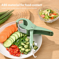 Coupe-légumes et fruits manuel multifonctionnel en plastique, trancheuse à bananes, conception à pression pour un hachage et une découpe faciles