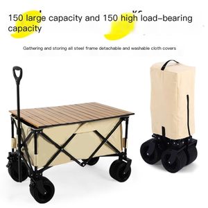 Carrito de Camping Plegable Multifuncional para Jardín y Exteriores, de Alta Capacidad, Portátil, para la Playa, Compras y Herramientas - Product Image 2