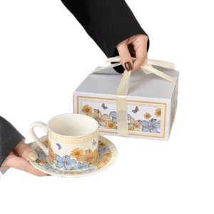 Summer Flower Coffee Cup Saucer Set High Beauty <b>Mug</b> Gift Box Practical Opening Ceremony Souvenir Gift - Product Image 5
