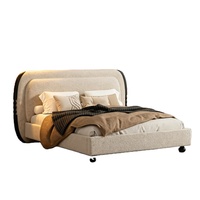Ensemble de meubles de chambre à coucher modernes de luxe sur mesure, cadre de lit en bois, taille king