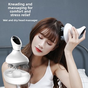 Masajeador de cabeza transfronterizo con garras para terapia de acupresión, alivio del estrés, cepillo meridiano alimentado por USB, masajeador amasador impermeable - Product Image 2
