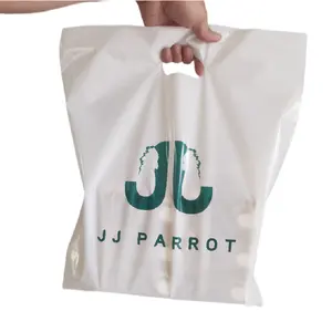 Sac à provisions en plastique de haute qualité avec Logo imprimé personnalisé, emballage en plastique HDPE, sac de transport avec poignée découpée