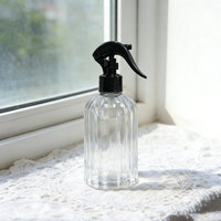 Bouteille en verre transparent de 210 ml pour diffuseur à bâtonnets, personnalisable, à rayures verticales, facile à ouvrir, vente en gros