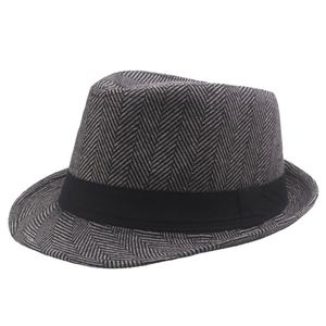 Chapeau Fedora Unisexe Style Britannique à Chevrons Rayés pour l'Automne et l'Hiver – Idéal pour l'Extérieur, Tendance et Chaud - Product Image 4