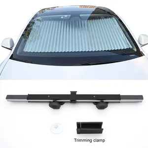 US Stock Car Sun Shade Protector Có Thể Thu Vào Có Thể Gập Lại Con Lăn Window Bìa Tùy Chỉnh Foil Auto Front Kính Chắn Gió Tấm Che Nắng