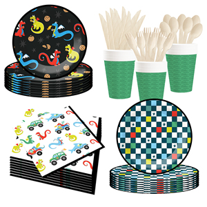 DAMAI Dragons Party Decorations Paper <b>Plates</b> and Napkins Disposable Dessert Tableware Set for Baby <b>Shower</b> Supplies 8 Guests - Product Image 3