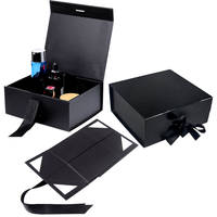 Boîte-cadeau pliante magnétique en carton rigide noir mat blanc cravate de ruban pliable pour emballage de chapeau de Baseball boîtes en papier de qualité