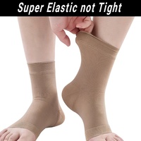 Manchon de compression élastique pour cheville, à bout ouvert, en Spandex/Nylon, unisexe, pour la récupération, les blessures et les douleurs articulaires, 20-30 mmHg