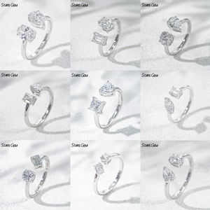 StarsGem Toietmoi Joyería Fina, Anillo de Oro Sólido de 10K con Diamante Cultivado en Laboratorio de Corte Pera Color E de 2.0ct/1.0ct/0.5ct, Engaste Clásico con Puntas - Product Image 3