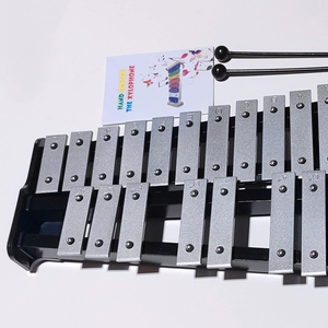 Glockenspiel en métal argenté à 30 notes avec 2 maillets en caoutchouc, instrument de percussion Orff, vente en gros - Product Image 3