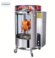 Four à rôtir au gaz commercial en acier inoxydable avec verre trempé, haute efficacité, grande capacité, pour poulet et canard