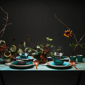 Juego de Platos de Cerámica Multicolores con Diseño Acanalado para Servir Ensaladas, Aperitivos, Tapas y Platos Principales, Vajilla para Restaurante - Product Image 4