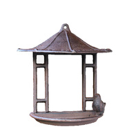 Mangeoire à oiseaux murale en fonte avec motif d'oiseau, distributeur de nourriture pour oiseaux en métal décoratif à suspendre pour la décoration murale du jardin