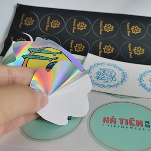 Cheapest Price 100pcs Low MOQ Custom Stickers Waterproof Die Cut Logo Adhesive Vinyl PVC Stickers - Product Image 3