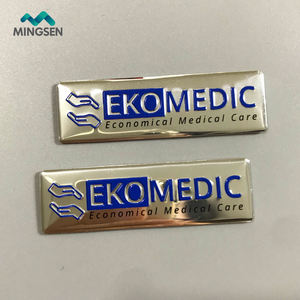 Stiker Logam Logo Merek Kustom Brushed Baja Antikarat Plat Nama Logam Perekat Otomatis - Product Image 6