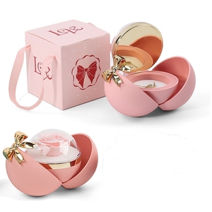 Caja de Joyería Magnética con Lazo y Flor Eterna Esférica, Venta al Por Mayor Transfronteriza - Product Image 4