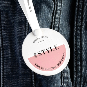<span class=keywords><strong>2025</strong></span> Mới Màu Hồng Vòng treo tag tùy chỉnh thân thiện với môi lụa Màn hình in nhãn giấy cho quần áo may mặc giày và túi xách - Product Image 1