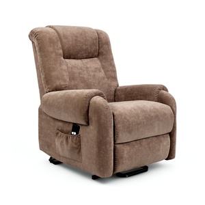 Fauteuil releveur électrique en tissu pour personnes âgées avec poche latérale, fauteuil inclinable motorisé en suède doux pour salon - Product Image 1