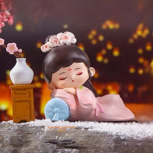 Adornos de Resina de Cuatro Piezas de Estilo Étnico Retro, Decoración Tradicional China de Chica, <span class=keywords><strong>Serie</strong></span> Superventas para Hogar y Oficina - Product Image 1