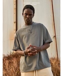 เสื้อยืดแฟชั่นหรูหรา 230gsm ผ้าหนา ทรงหลวม ไหล่ตก ระบายอากาศได้ดี ไม่ยับ แห้งเร็ว สไตล์สตรีท 100% - Product Image 3