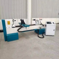 Tour à bois CNC automatique pour la fabrication de bâtons de baseball, machine de tournage CNC à 4 axes avec alimentation automatique et deux lames