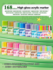 Guangna 168 Farben Flüssig-Acrylgel-Stift-Set mit gerader Spitze 1,0 mm, inklusive blauer, roter und grüner Tinten zum Zeichnen und Malen - Product Image 3