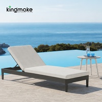 Chaise longue réglable pour piscine avec table d'appoint, lit de soleil de luxe en aluminium pour piscine, chaise longue moderne imperméable pour hôtel et plage