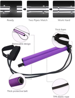 Kit de barre de Pilates amélioré avec bandes de résistance pour femmes et hommes