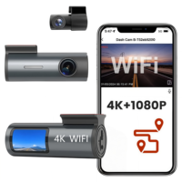 Kamera dasbor mobil, perekam Video Dvr mobil Driver tersembunyi Mini 4K 1.47 inci dengan Wifi GPS FHD penglihatan malam otomatis