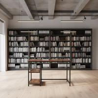 Bureau d'ordinateur moderne à trois niveaux avec étagères de rangement pour bureau à domicile et salon