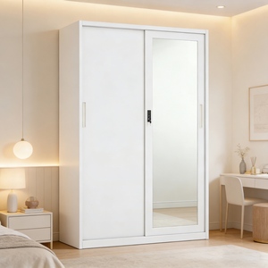 Armario <span class=keywords><strong>de</strong></span> Almacenamiento <span class=keywords><strong>de</strong></span> Acero Resistente con Espejo, Armario Metálico con Diseño para Organización <span class=keywords><strong>de</strong></span> Dormitorio - Product Image 1